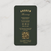 モダン理容師グリーンはさみエレガント金ゴールド 名刺 (裏面)