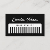 モダン理容師コームのロゴhairstylist名刺 名刺 (正面)