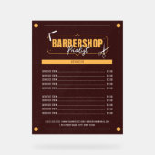 モダン理容師サービスBarbershop価格表 アクリルサイン (正面)