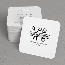 モダン理容師ショップのロゴ名プロフェッショナルサロン スクエア名刺