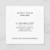 モダン理容師ショップのロゴ名プロフェッショナルサロン スクエア名刺 (裏面)