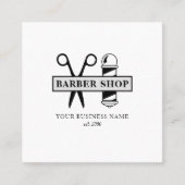 モダン理容師ショップのロゴ名プロフェッショナルサロン スクエア名刺 (正面)