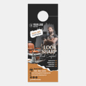 モダン理容師ショップチェア美容師美容師 ドアノブサイン (裏面)