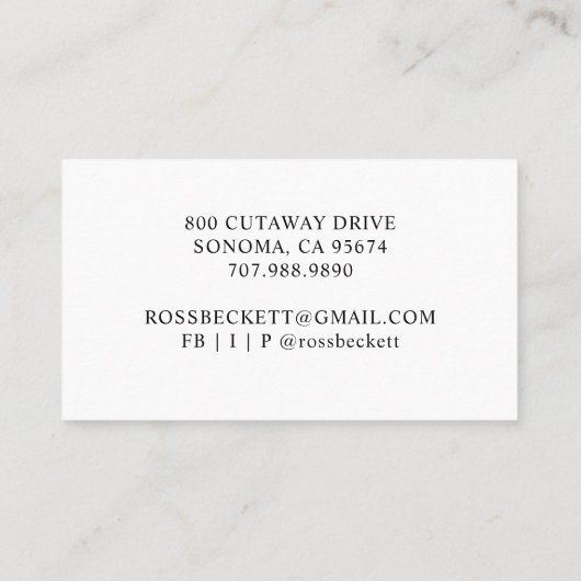 モダン理容師ショップヘアカッター 名刺 (裏面)