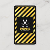 モダン理容師ショップヘアバーバーショップブラック金ゴールド 名刺 (裏面)