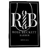 モダン理容師ショップ白黒抱き枕 ミディアムペーパーバッグ (正面)