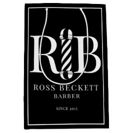 モダン理容師ショップ白黒抱き枕 ミディアムペーパーバッグ