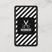 モダン理容師ショップ美容師バーバーショップブラック 名刺 (裏面)