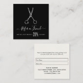 モダン理容師パーソナライズされたショップ紹介カード スクエア名刺 (正面/裏面)