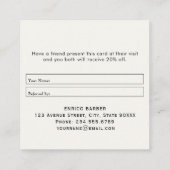 モダン理容師パーソナライズされたショップ紹介カード スクエア名刺 (裏面)