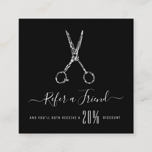 モダン理容師パーソナライズされたショップ紹介カード スクエア名刺 (正面)