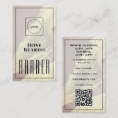 モダン理容師ロゴ枠付き名刺 名刺 (正面/裏面)