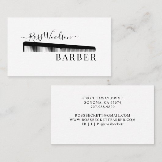 モダン理容師名刺 名刺 (正面/裏面)