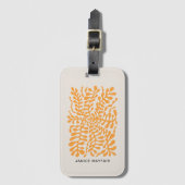 モダン琥珀抽象芸術幾何学植物芸術 ラゲッジタグ (正面縦)