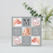 モダン生まれたばかりのベビーパーソナライズされた5写真誕生 案内状 (スタンド正面)