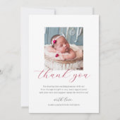 モダン生まれたばかりのベビー誕生写真シンプル歓迎 案内状 (裏面)