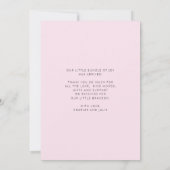 モダン生まれたばかりのベビーPhoto Collage Statsピンク誕生 案内状 (裏面)