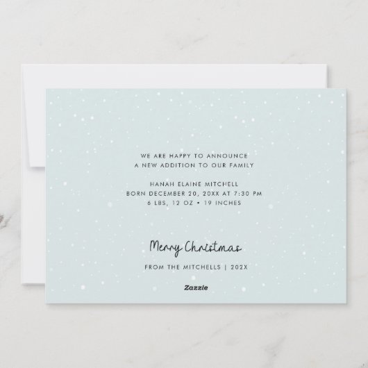 モダン生まれたばかりの誕生発表 シーズンカード (裏面)