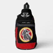 モダン生まれ黒マスタードに乗る スリングバッグ (正面)