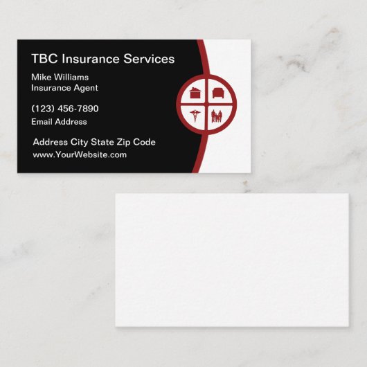 モダン生命保険募集人 名刺 (正面/裏面)