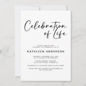 モダン生活のミニマルお祝い 招待状 (正面)