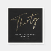 モダン生誕シンプルエレガントスタイリッシュ年 スタンダードカクテルナプキン (正面)