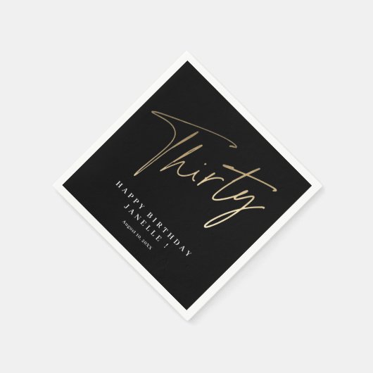 モダン生誕シンプルエレガントスタイリッシュ年 スタンダードカクテルナプキン (角)