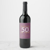 モダン生誕生紫と金ゴールドシンプルエレガント ワインラベル (正面)