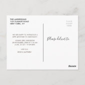 モダン生誕発表写真オーバーレイ ポストカード (裏面)