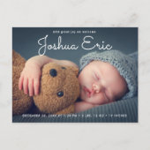 モダン生誕発表写真オーバーレイ ポストカード (正面)