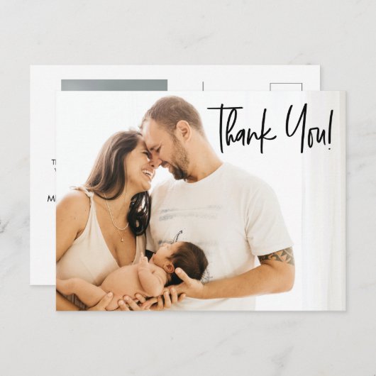 モダン男の赤ちゃんシャワーありがとうごカスタムざい ポストカード (正面/裏面)