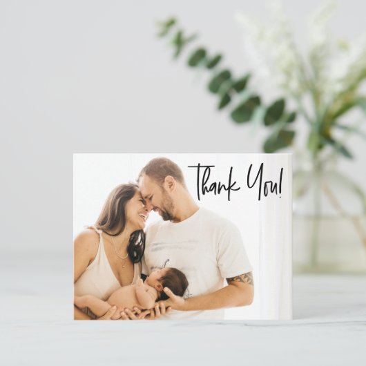 モダン男の赤ちゃんシャワーありがとうごカスタムざい ポストカード (スタンド正面)