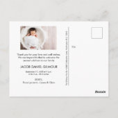 モダン男の赤ちゃんシャワーありがとうごカスタムざい ポストカード (裏面)