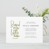 モダン男の赤ちゃんシャワーパーティの招待状 招待状 (スタンド正面)