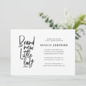 モダン男の赤ちゃんシャワーパーティの招待状 招待状 (スタンド正面)