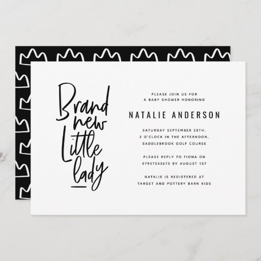 モダン男の赤ちゃんシャワーパーティの招待状 招待状 (正面/裏面)