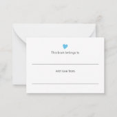 モダン男の赤ちゃんシャワーブックリクエスト&蔵書票 ノートカード (裏面)