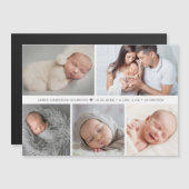 モダン男の赤ちゃんハートフォトコラージュ誕生の統計情報 (正面/裏面)