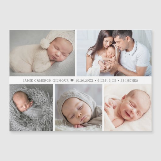 モダン男の赤ちゃんハートフォトコラージュ誕生の統計情報 (正面)