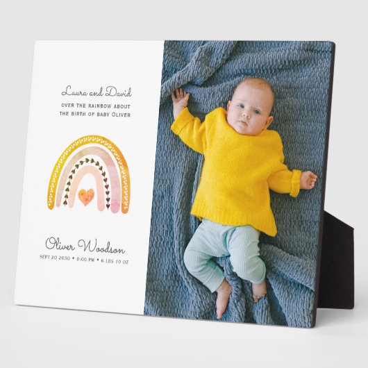 モダン男の赤ちゃんフォトブルーキープサープラーク フォトプラーク (側面)