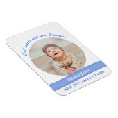 モダン男の赤ちゃん写真の誕生発表おじいちゃん マグネット (右側)