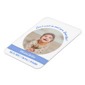 モダン男の赤ちゃん写真の誕生発表おじいちゃん マグネット (左側)