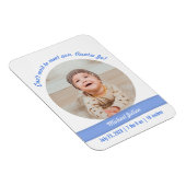 モダン男の赤ちゃん写真の誕生発表会 マグネット (右側)