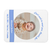 モダン男の赤ちゃん写真の誕生発表会 マグネット (横)