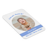 モダン男の赤ちゃん写真の誕生発表会 マグネット (右側)