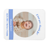 モダン男の赤ちゃん写真の誕生発表会 マグネット (横)