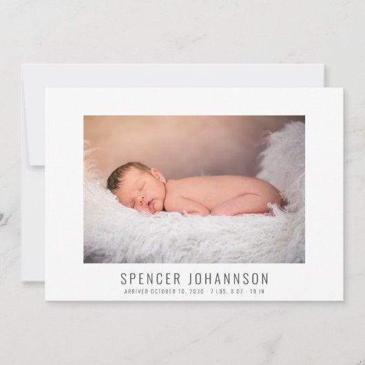 モダン男の赤ちゃん写真コラージュ生誕発表 (正面)