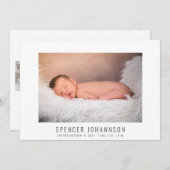 モダン男の赤ちゃん写真コラージュ生誕発表 (正面/裏面)