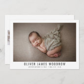 モダン男の赤ちゃん写真コラージュ生誕発表 (正面/裏面)