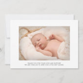 モダン男の赤ちゃん写真コラージュ生誕発表 案内状 (裏面)